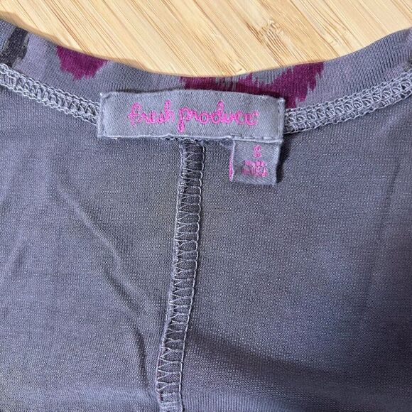 Fresh Produce Maxi Dress S Gray Purple Ikat Rayon Spandex Sleeveless Scoop Neck - Picture 7 of 8